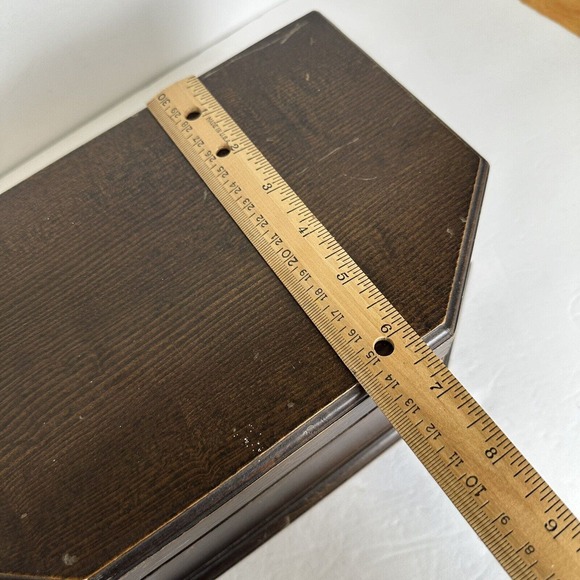 Vintage Jewelry Keepsake Necklace Box Medium Wooden Treasure Chest Storage - Picture 10 of 12